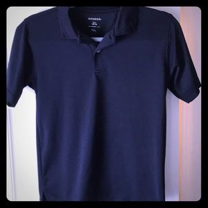 Boys navy blue collared sports shirt